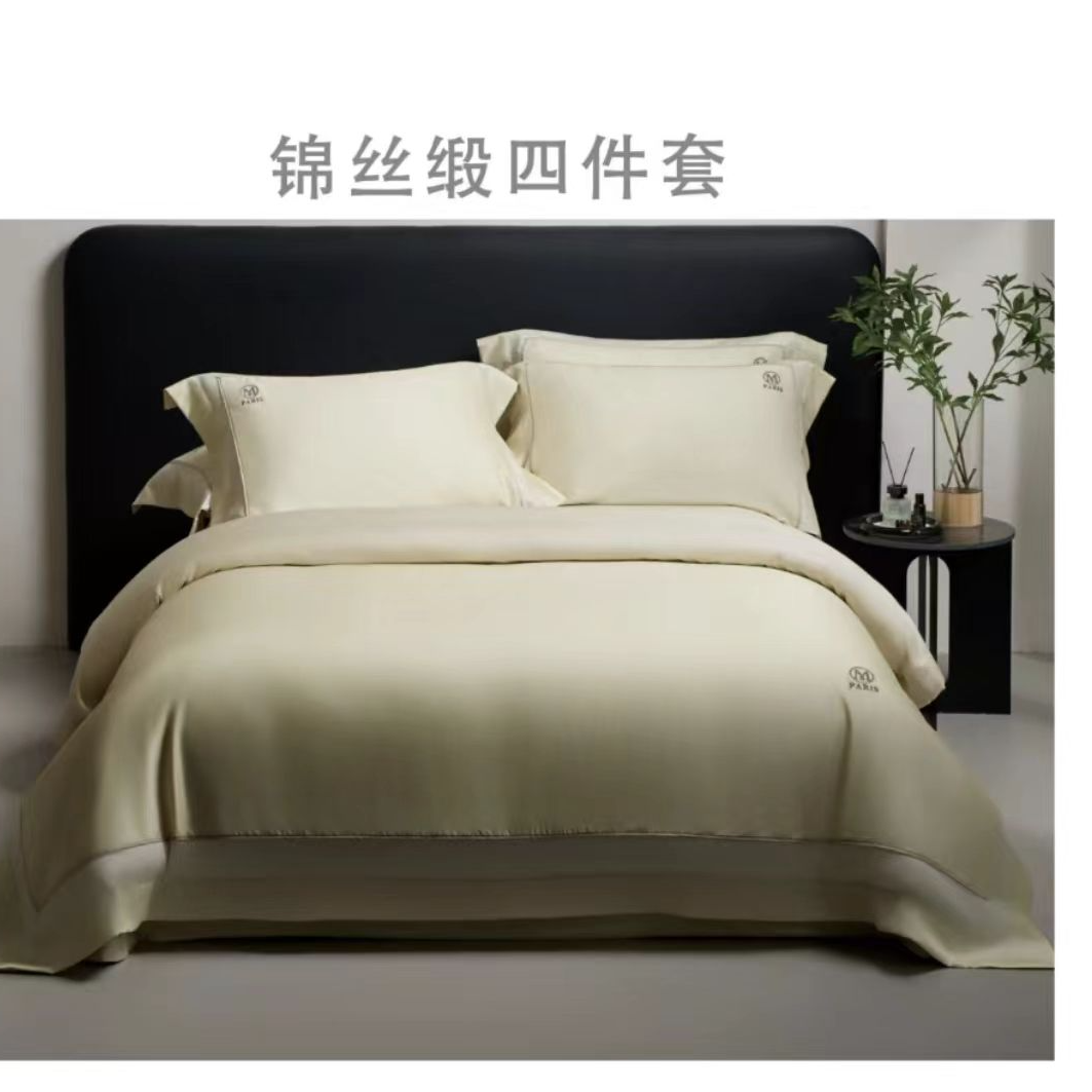 月亮家-新品尝鲜-天丝棉双拼锦丝缎高端套件-季米/香槟