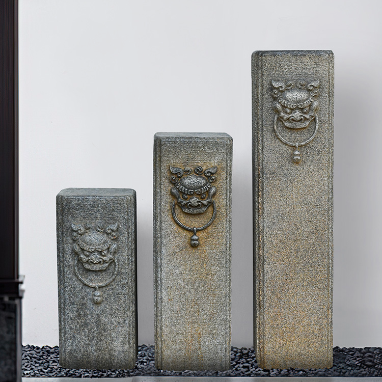 石锦坊 兽首柱 园林造景摆件