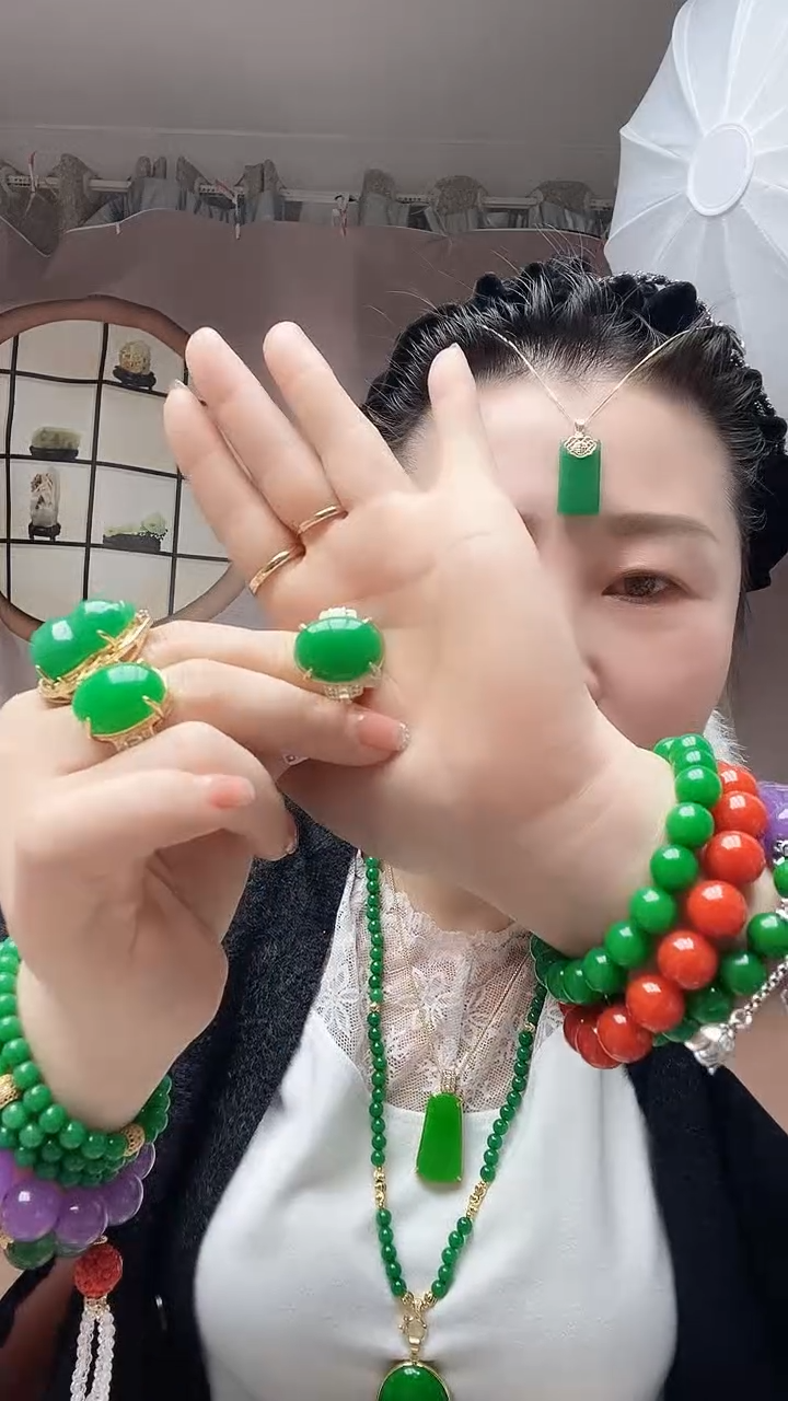 【闪购商品】翡翠戒指14K金镶嵌X52号