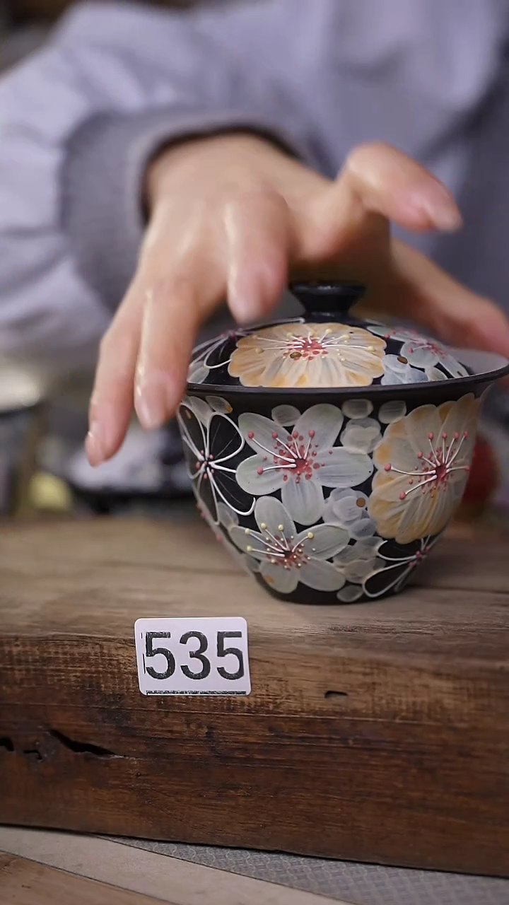 【闪购商品】瓷片设计师手作款 / 花满溪系列 盖碗