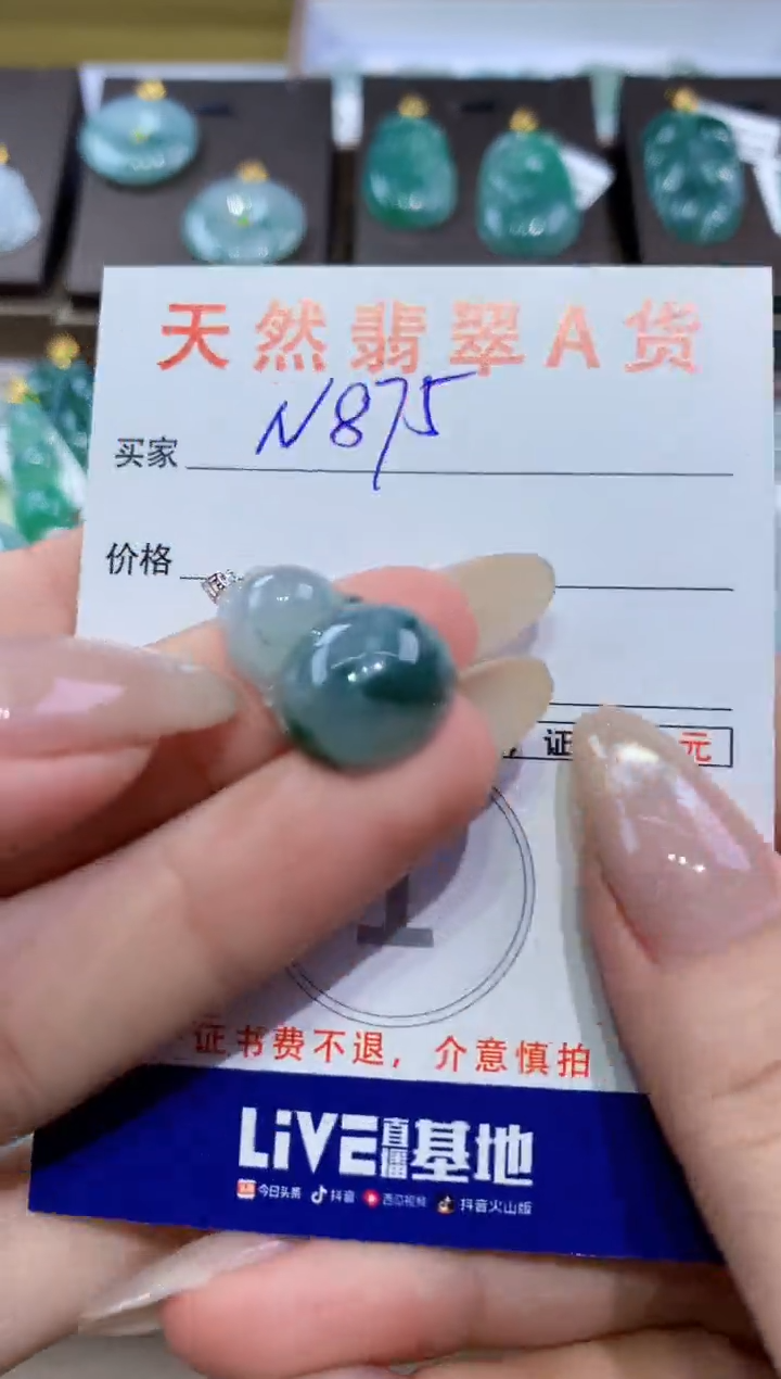 颈饰未镶嵌翡翠天然缅甸翡翠A货挂件 