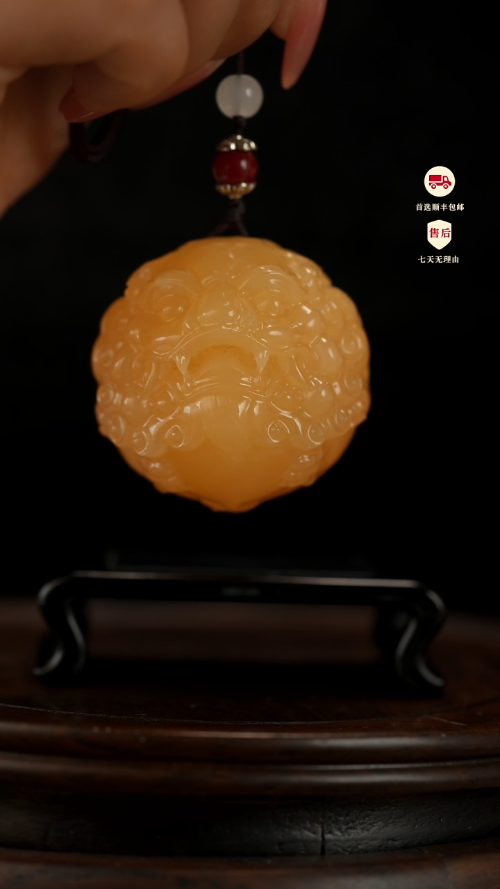 云南石金田黄醒狮貔貅手把件摆件挂件