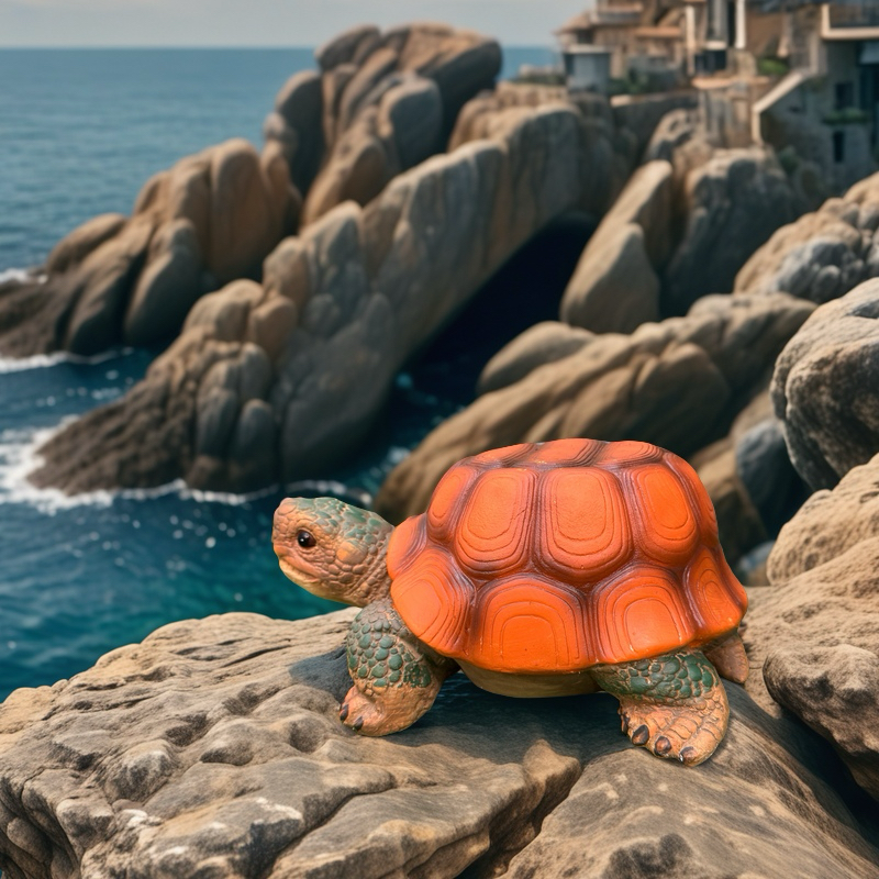 优伲嘉户外庭院落地大摆件仿真红色乌龟座椅凳子别墅花园装饰品