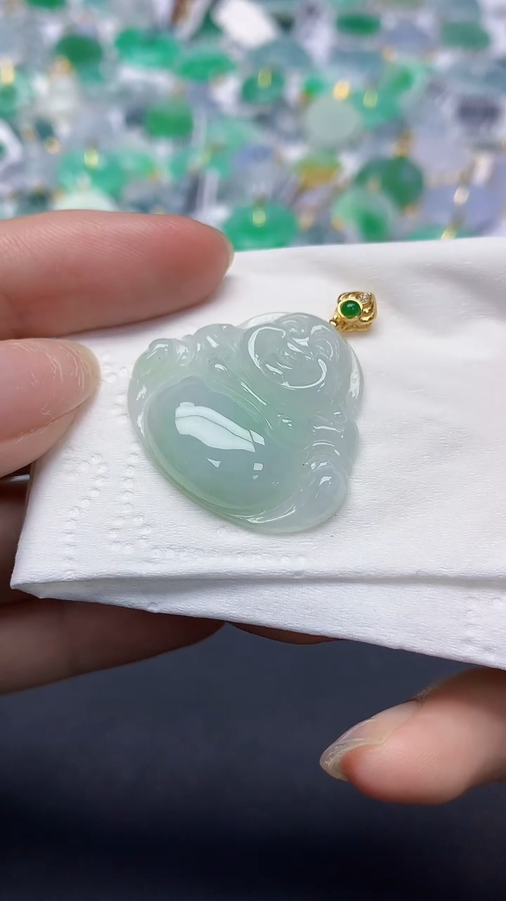 翡翠未镶嵌颈饰天然缅甸a货翡翠