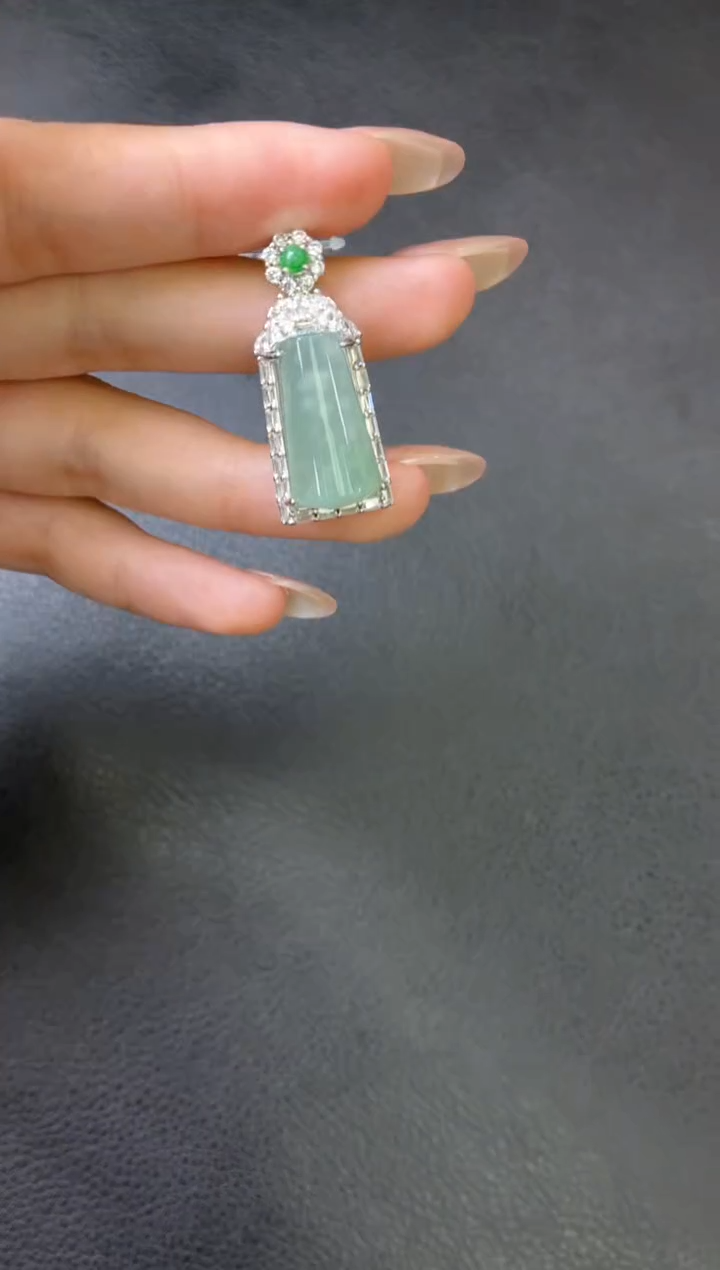 吊坠(不含链)银S925镶嵌翡翠吊坠 多样性发一件