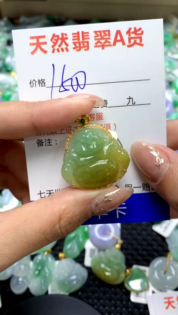【闪购商品】翡翠颈饰18K金镶嵌111111111