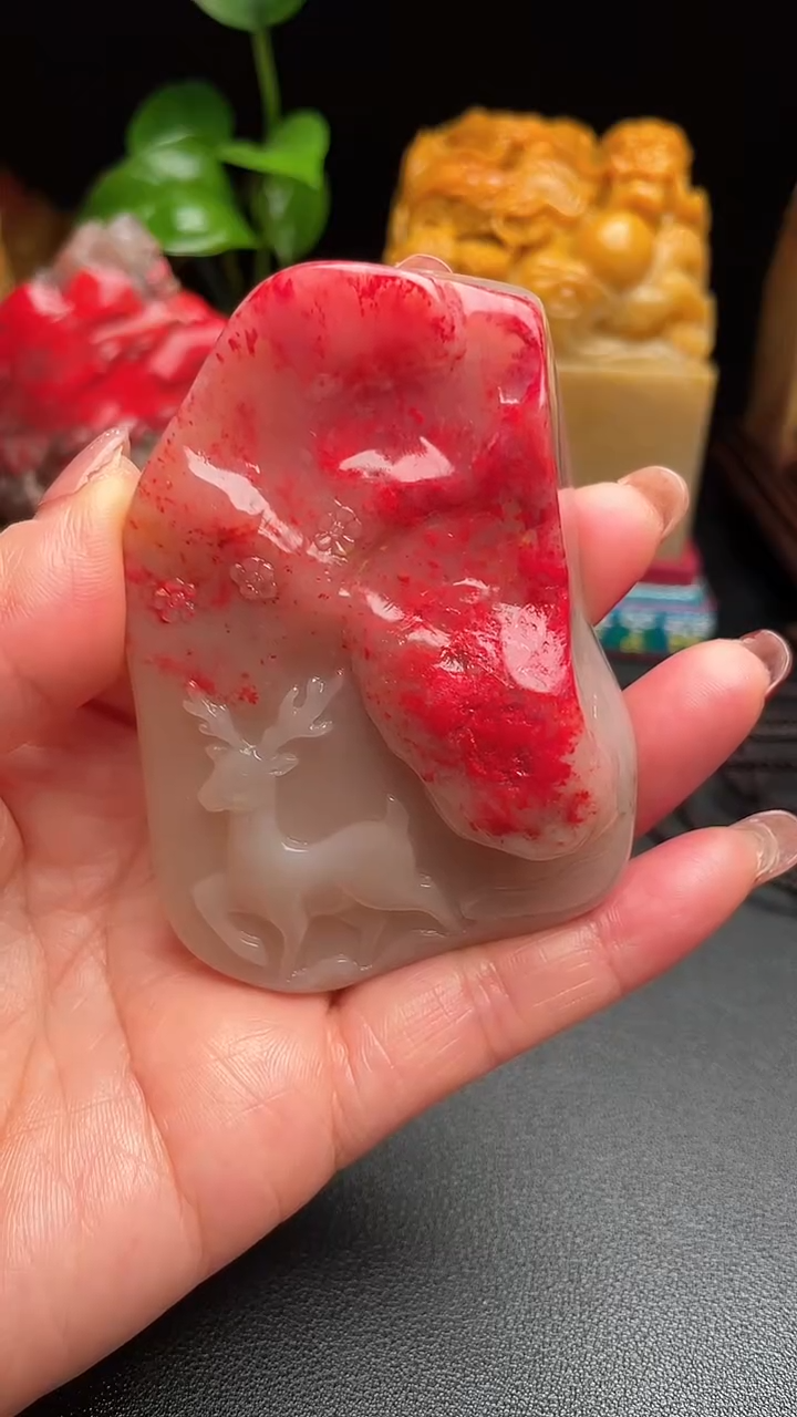 【闪购商品】鸡血石鸡血石印章把件摆件