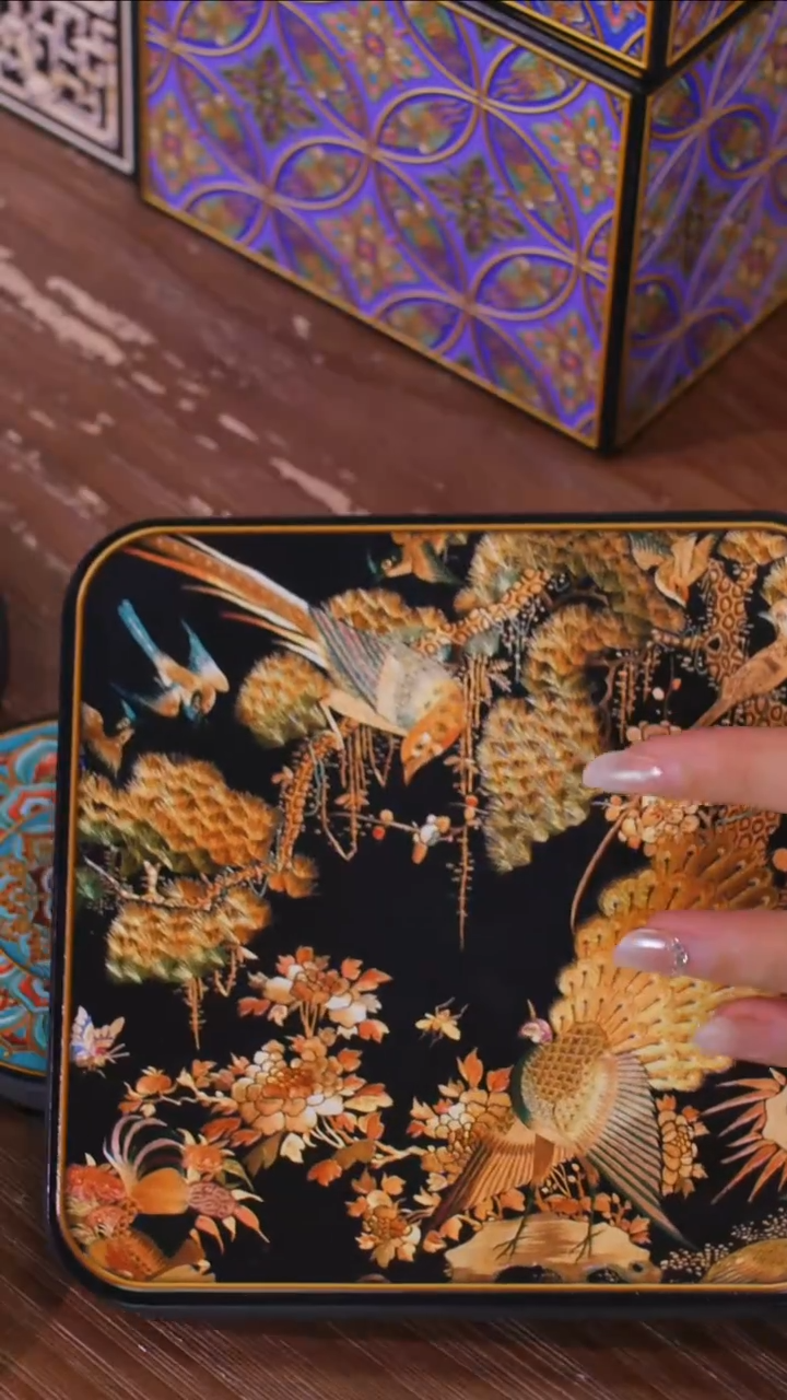 壹藏贰宝百鸟朝凤图案大垫子一片