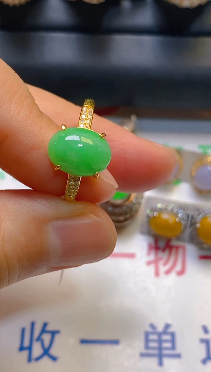 【闪购商品】翡翠耳饰银S925镶嵌天然A货翡翠1