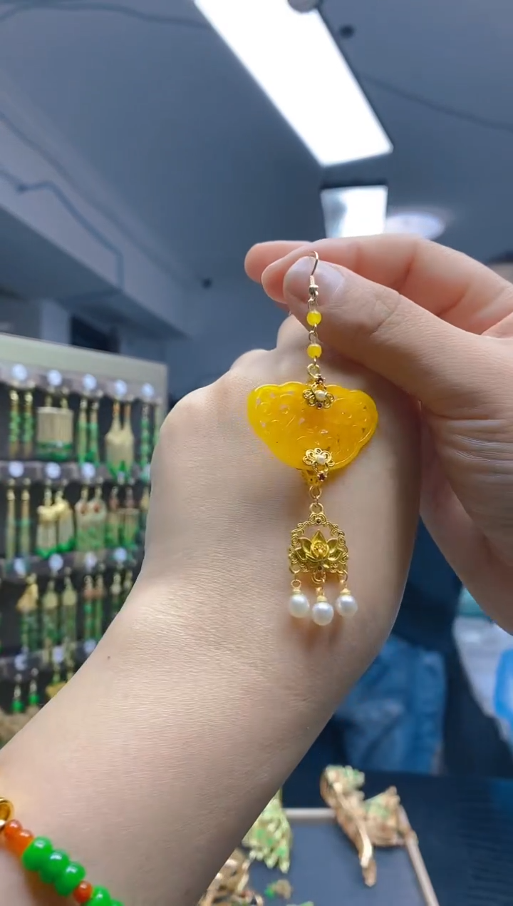 【闪购商品】翡翠耳饰合金0327翡翠耳钩一个