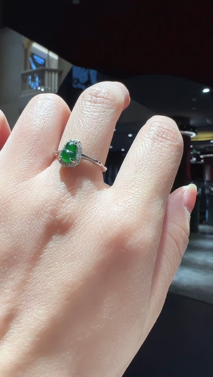 【闪购商品】翡翠戒指银S925镶嵌49】多样性发其一