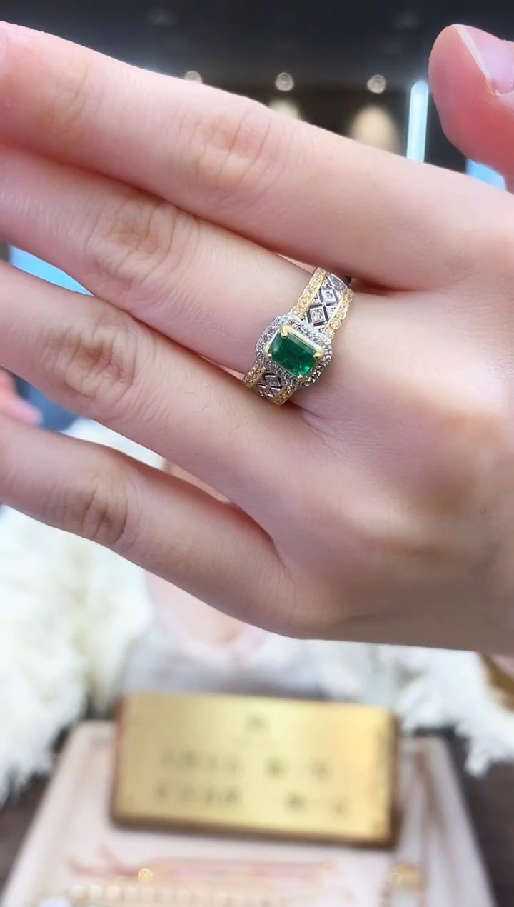 【闪购商品】祖母绿戒指银S925镶嵌09