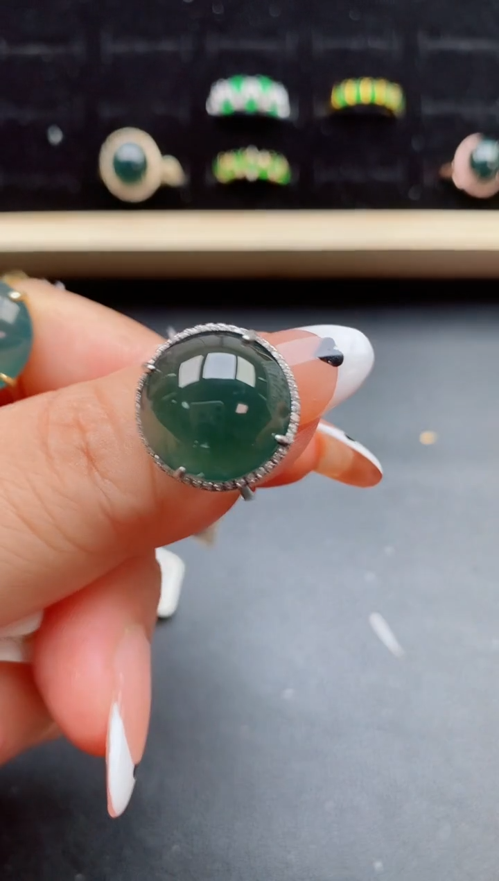 【闪购商品】翡翠戒指银S925镶嵌32321