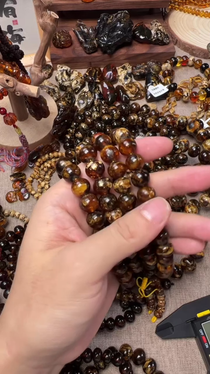 【闪购商品】琥珀手串未镶嵌抚顺琥珀11mm