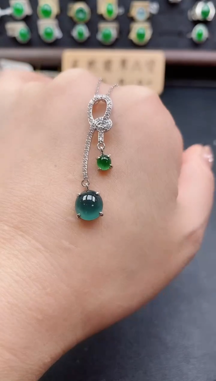 套链银S925镶嵌翡翠1