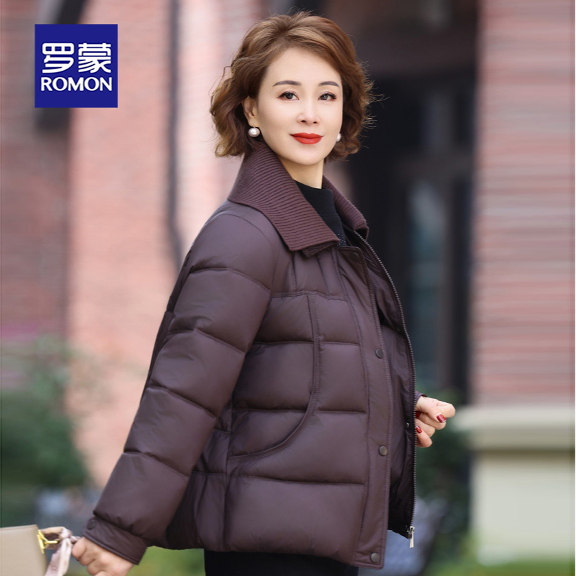 罗蒙加厚石墨烯棉服女2025新款短款中年妈妈气质宽松洋气保暖外套