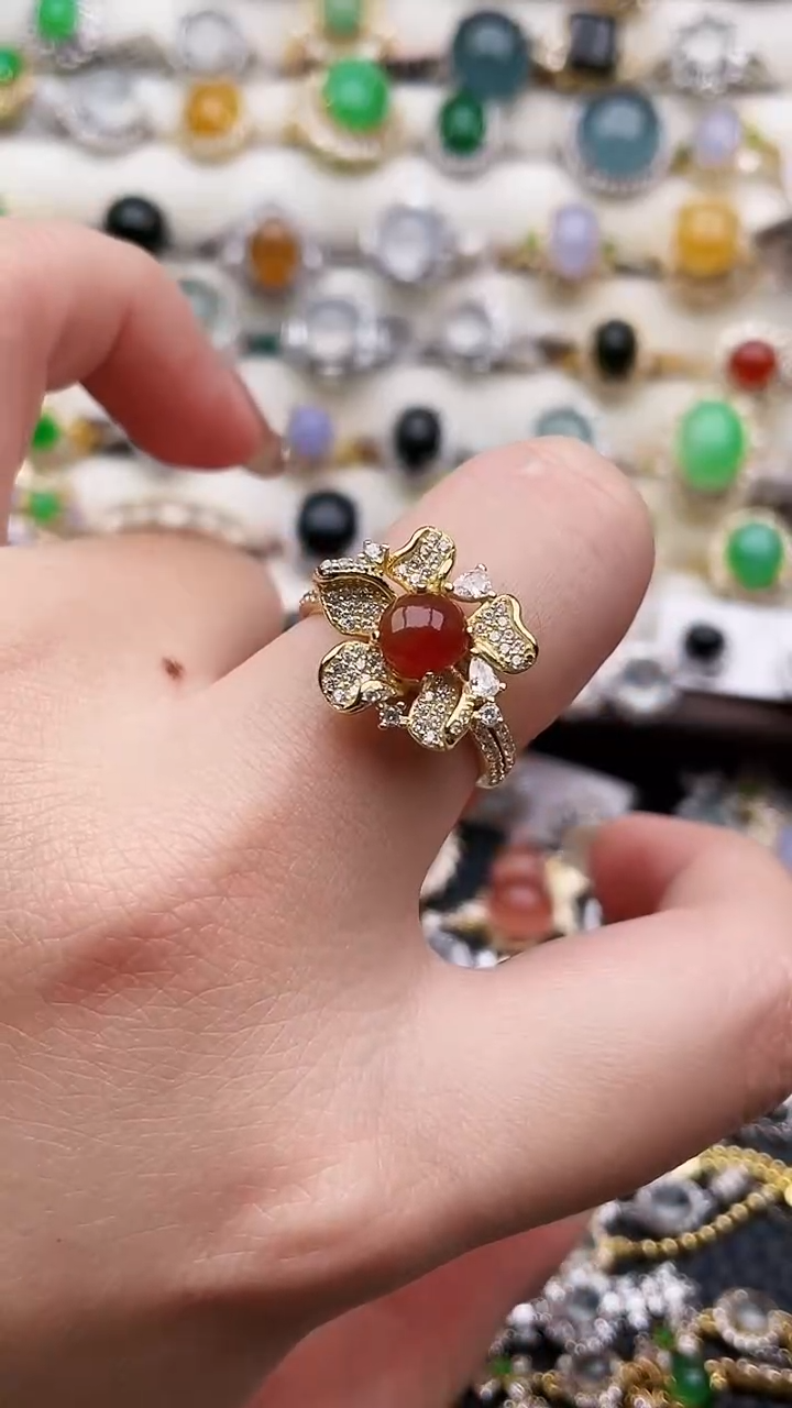 银S925镶嵌戒指翡翠141