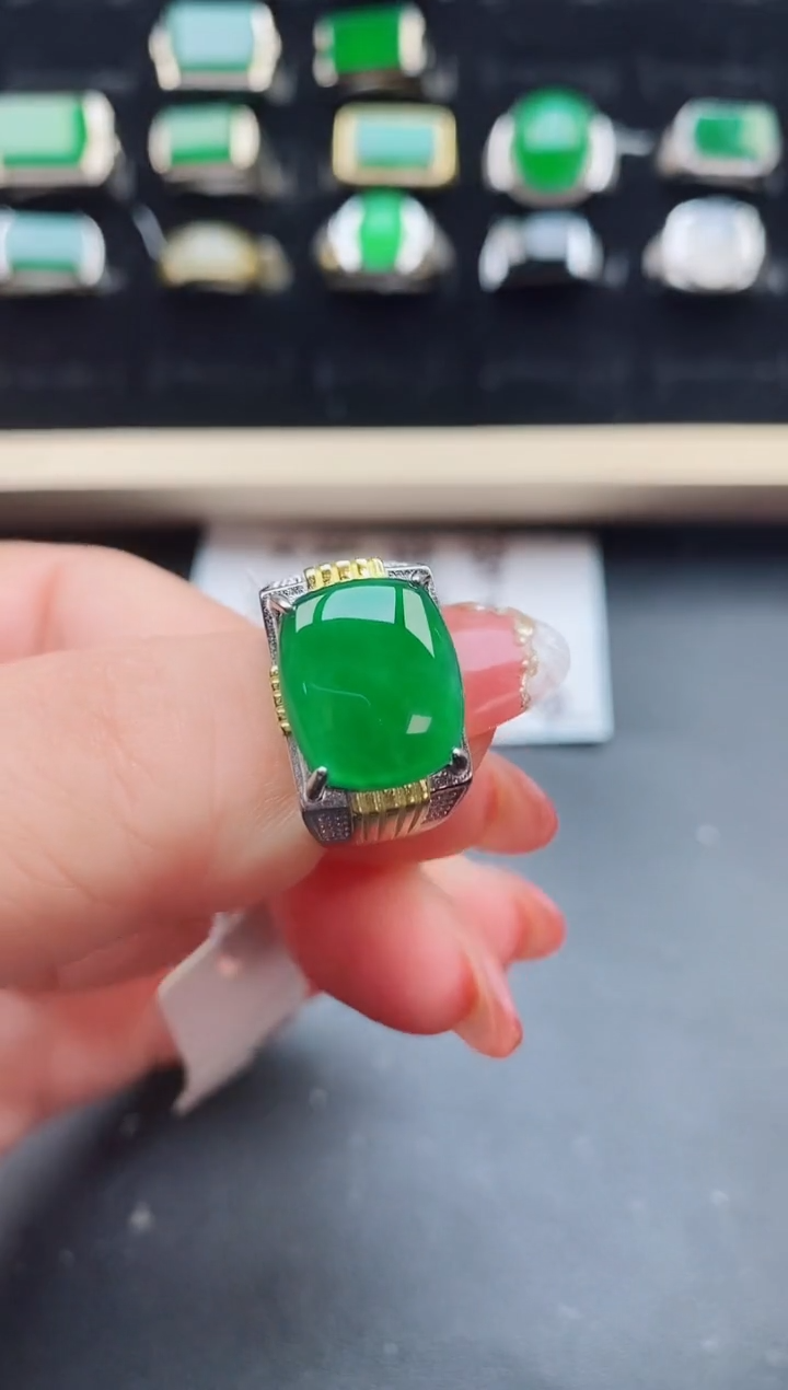 【闪购商品】翡翠戒指银S925镶嵌50850