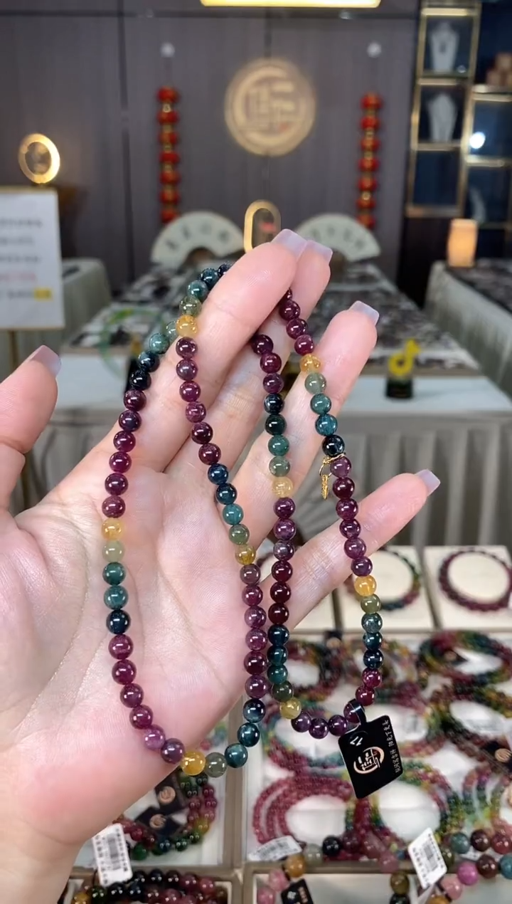 未镶嵌老矿碧玺三圈手串5mm+碧玺hon多样性发一条