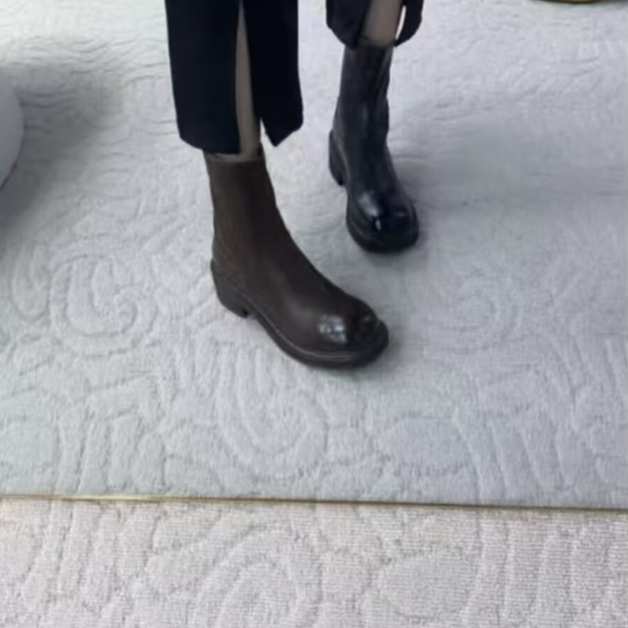  LI AJIGIRL/阿吉女·原创设计 水洗马皮高端切尔西靴#0708