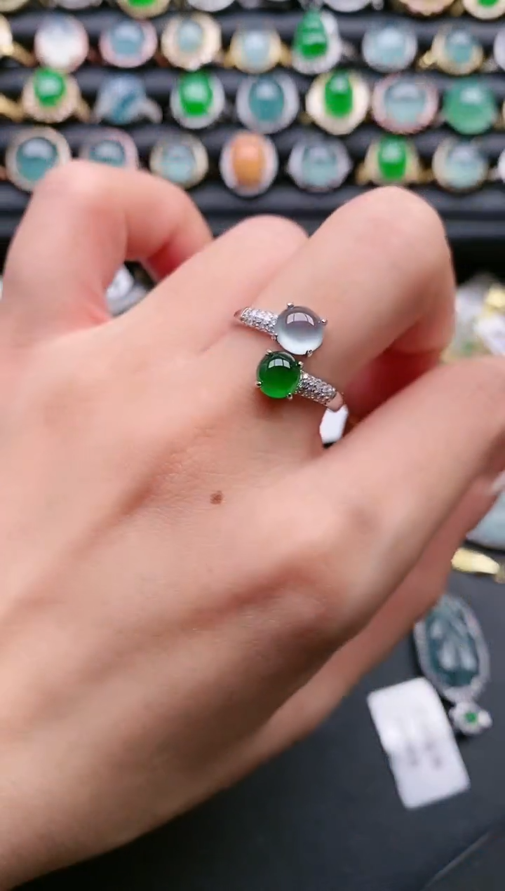 【闪购商品】翡翠戒指银S925镶嵌1111111