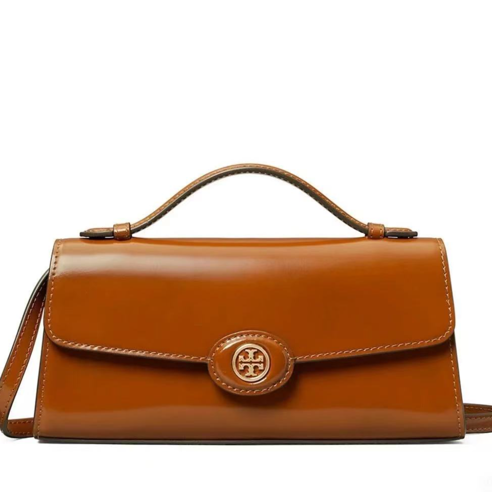Tory Burch汤丽柏琦 预售ROBINSON棕色手提横版豆腐包164994-223