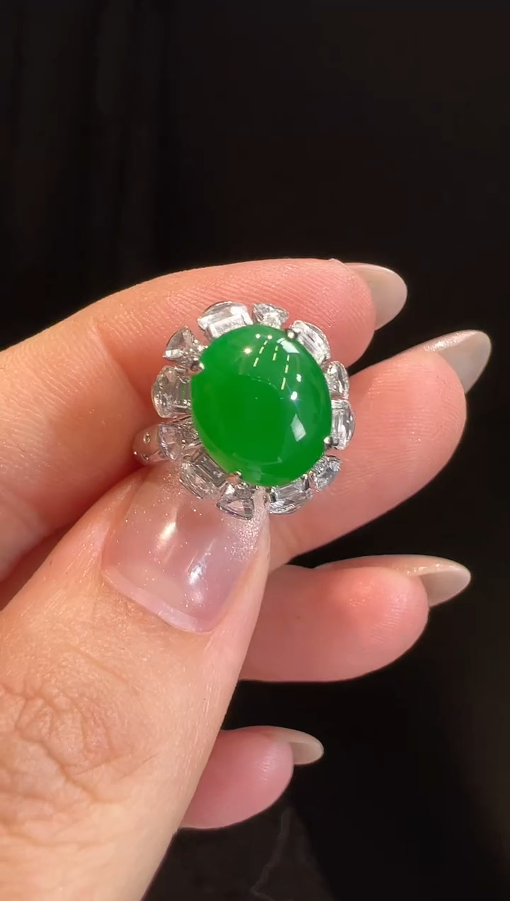 【闪购商品】翡翠戒指18K金镶嵌戒指