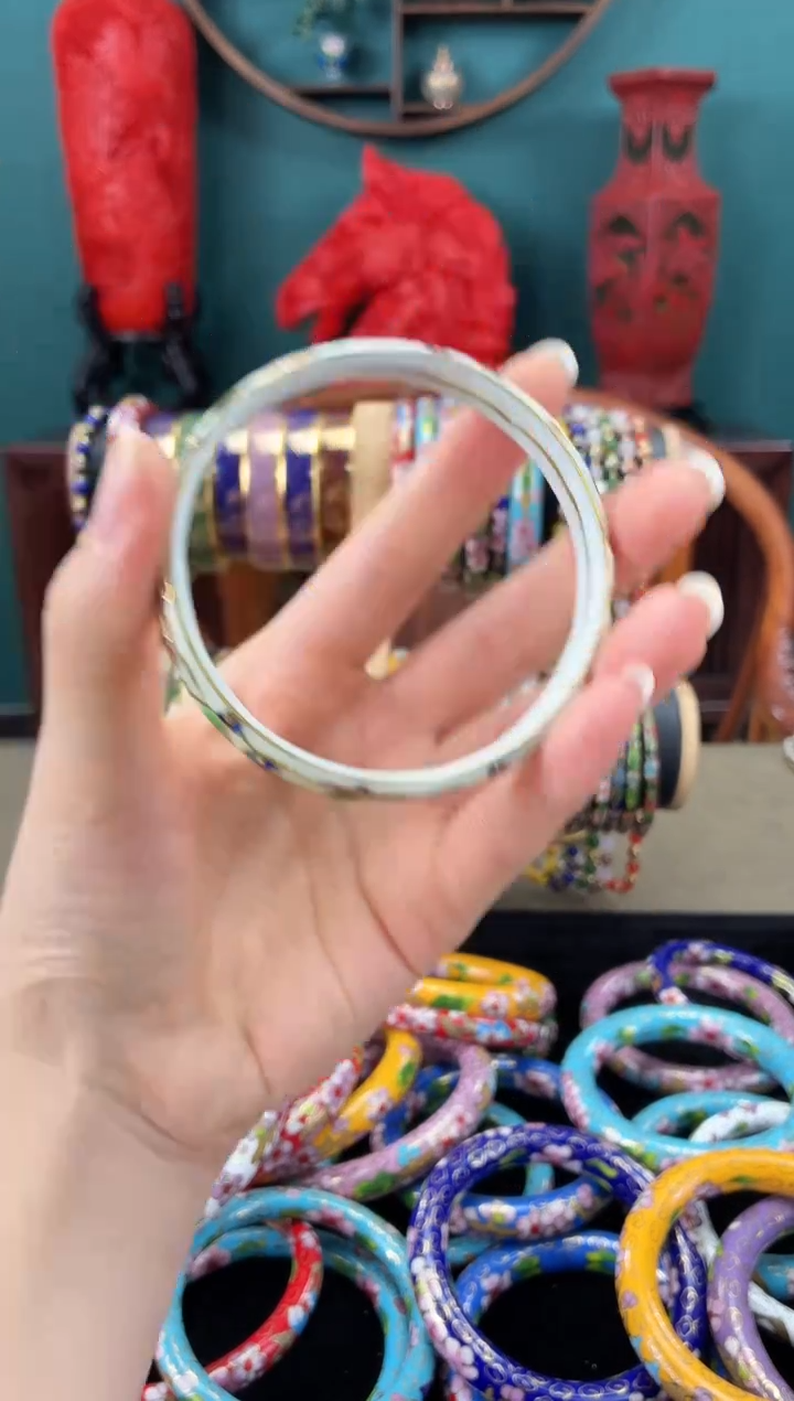 景泰蓝细手镯一对