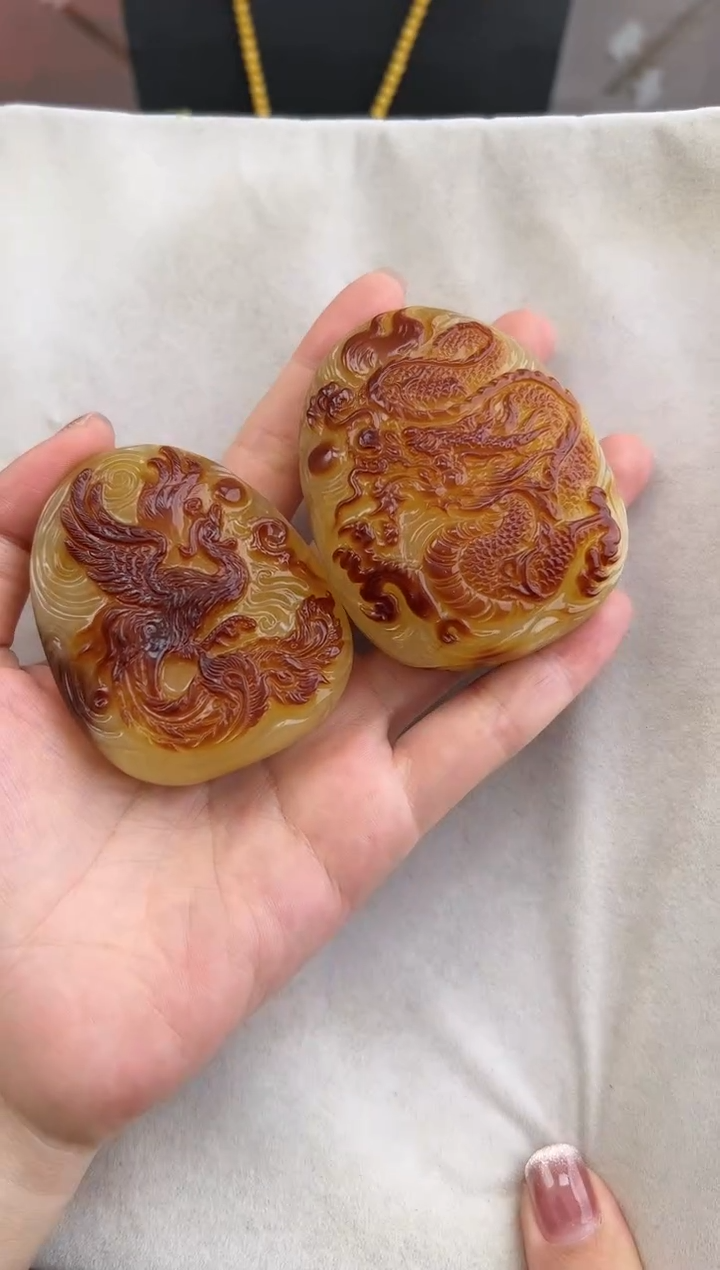 【闪购商品】定制琥珀未镶嵌10122123-吊坠俩个