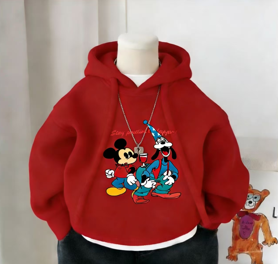 冬季儿童加绒羊驼绒连帽卫衣保暖时尚百搭卫衣