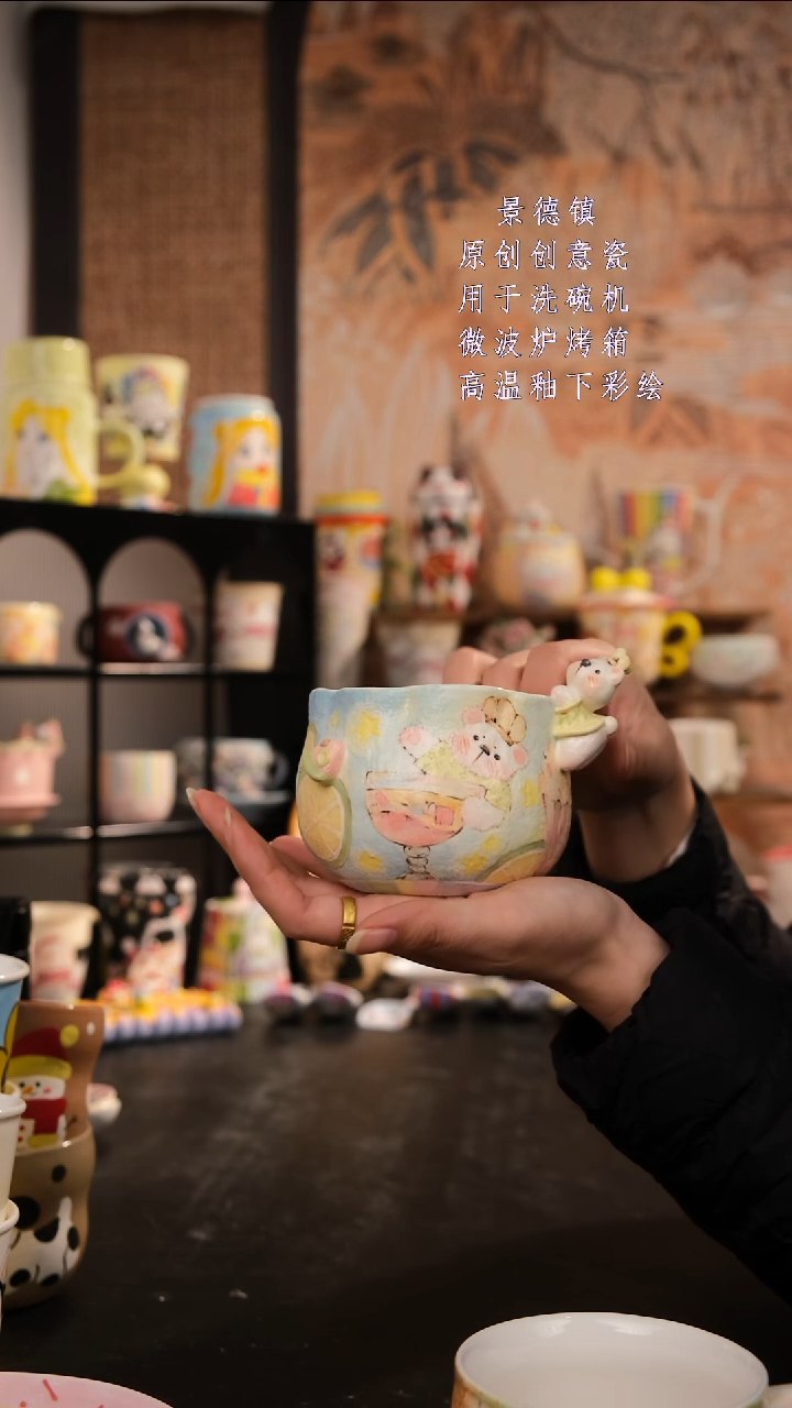 摆件陶旺的可以手工手绘设计师款
