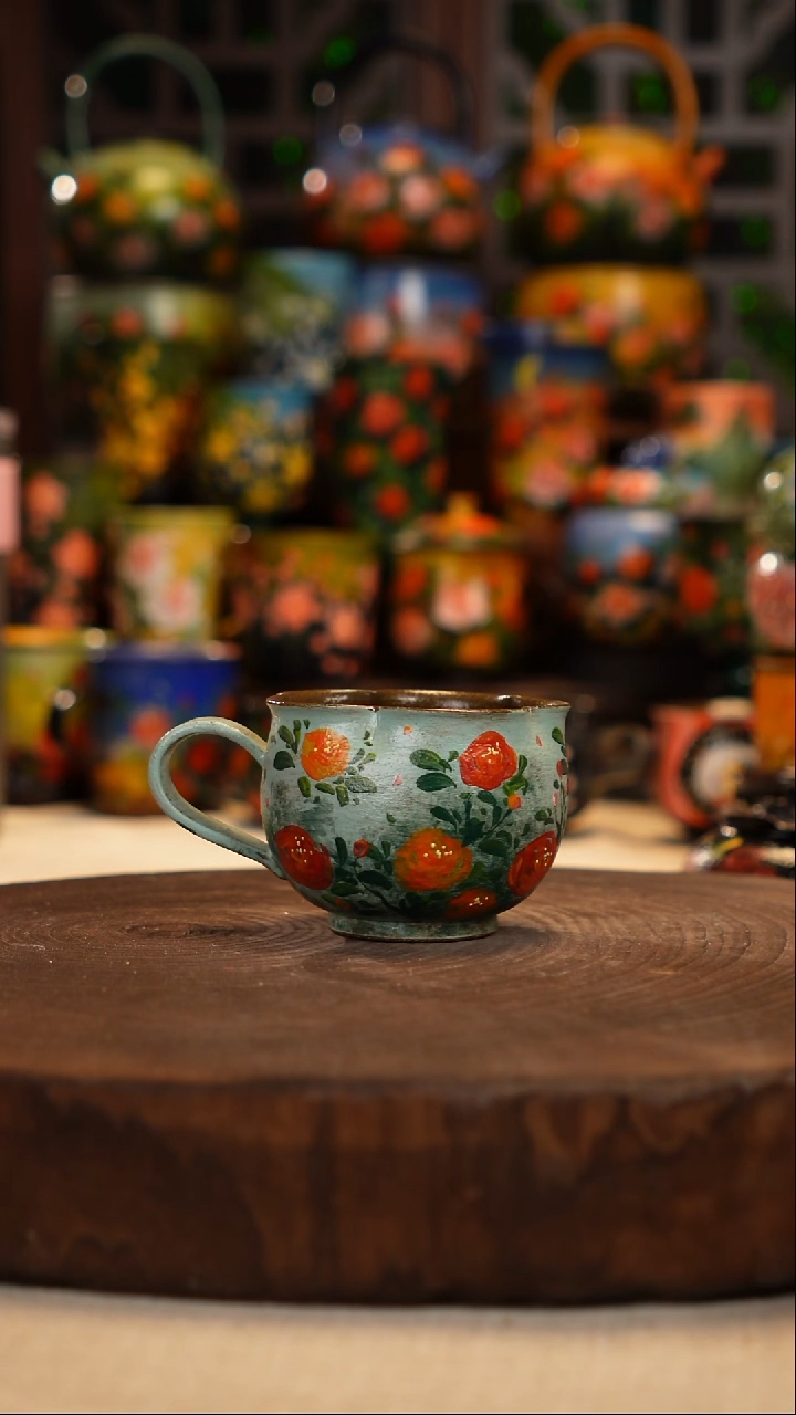 紫砂 油画釉下彩手绘