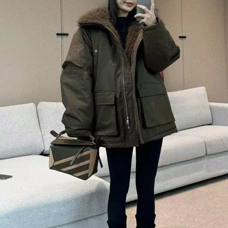 【森林夜影】时尚穿棉衣短外套百搭休闲慵懒百搭休闲加绒上衣