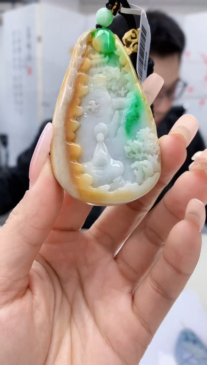 【闪购商品】定制翡翠未镶嵌5153lr-毛货挂件194
