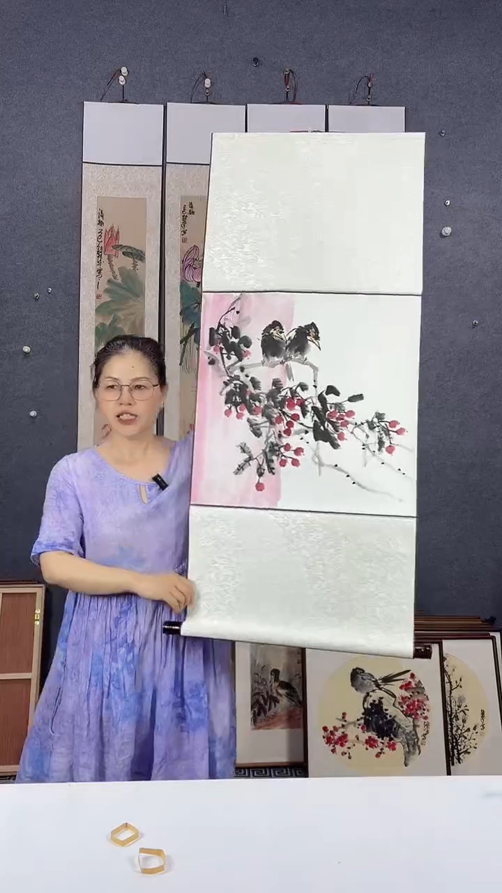 国画110*48吴铁成手绘卷轴