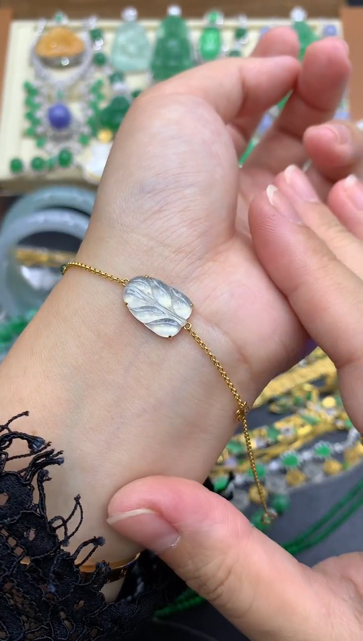 18K金镶嵌手链翡翠298-中国好珍宝