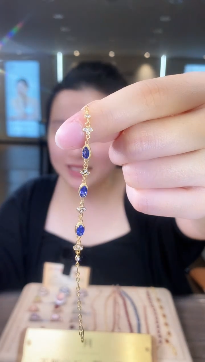 【闪购商品】蓝宝石手链银S925镶嵌01