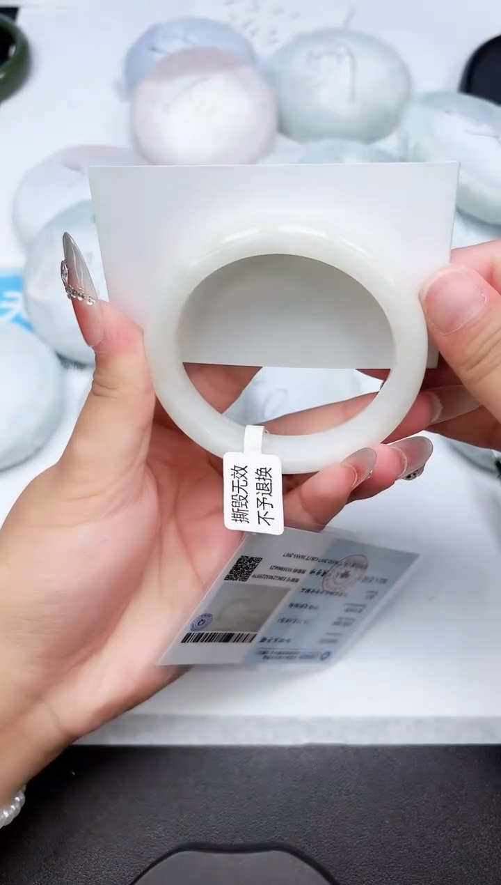 和田玉手镯未镶嵌A59-54.8