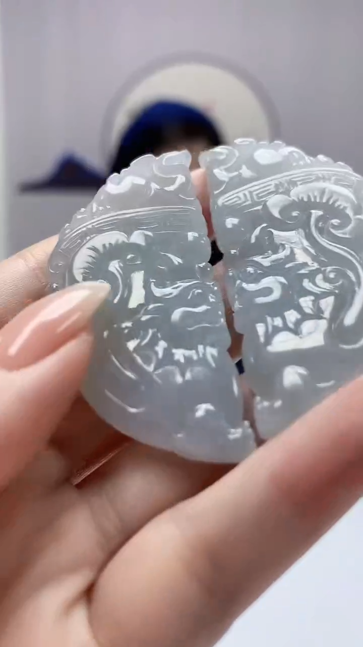 【闪购商品】定制翡翠未镶嵌0405DD-毛货挂件一对30