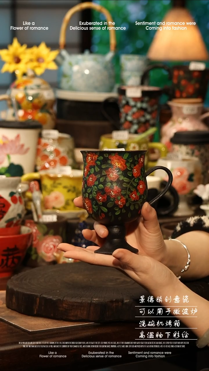 陶瓷景德镇高温釉下彩手工手绘款式