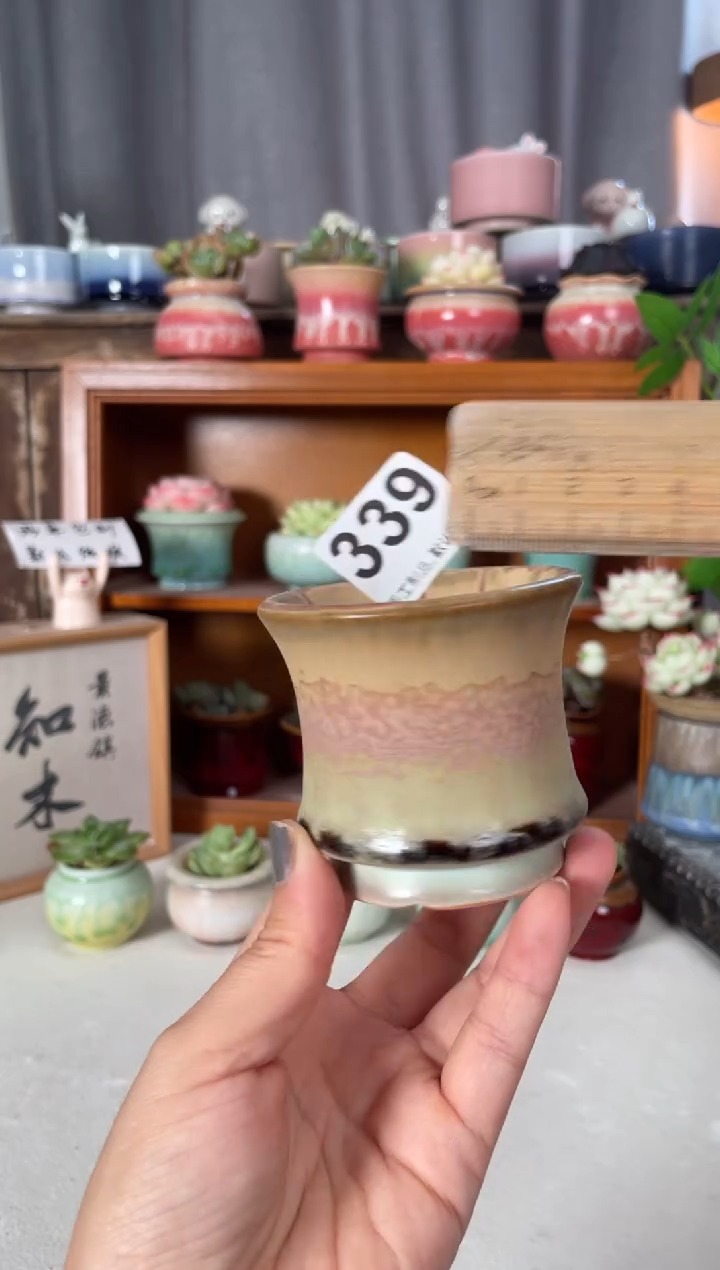 瓷片339知木小芳花盆