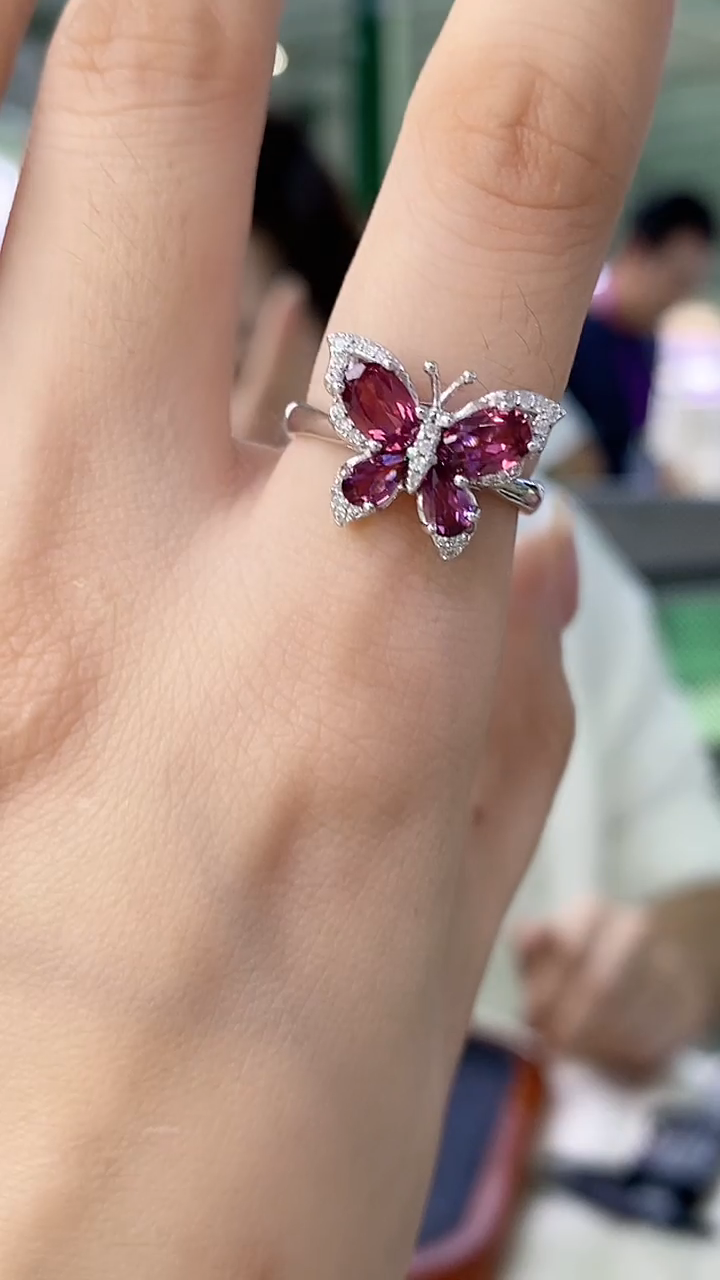 银S925镶嵌戒指石榴石055ZB1102产品一个1