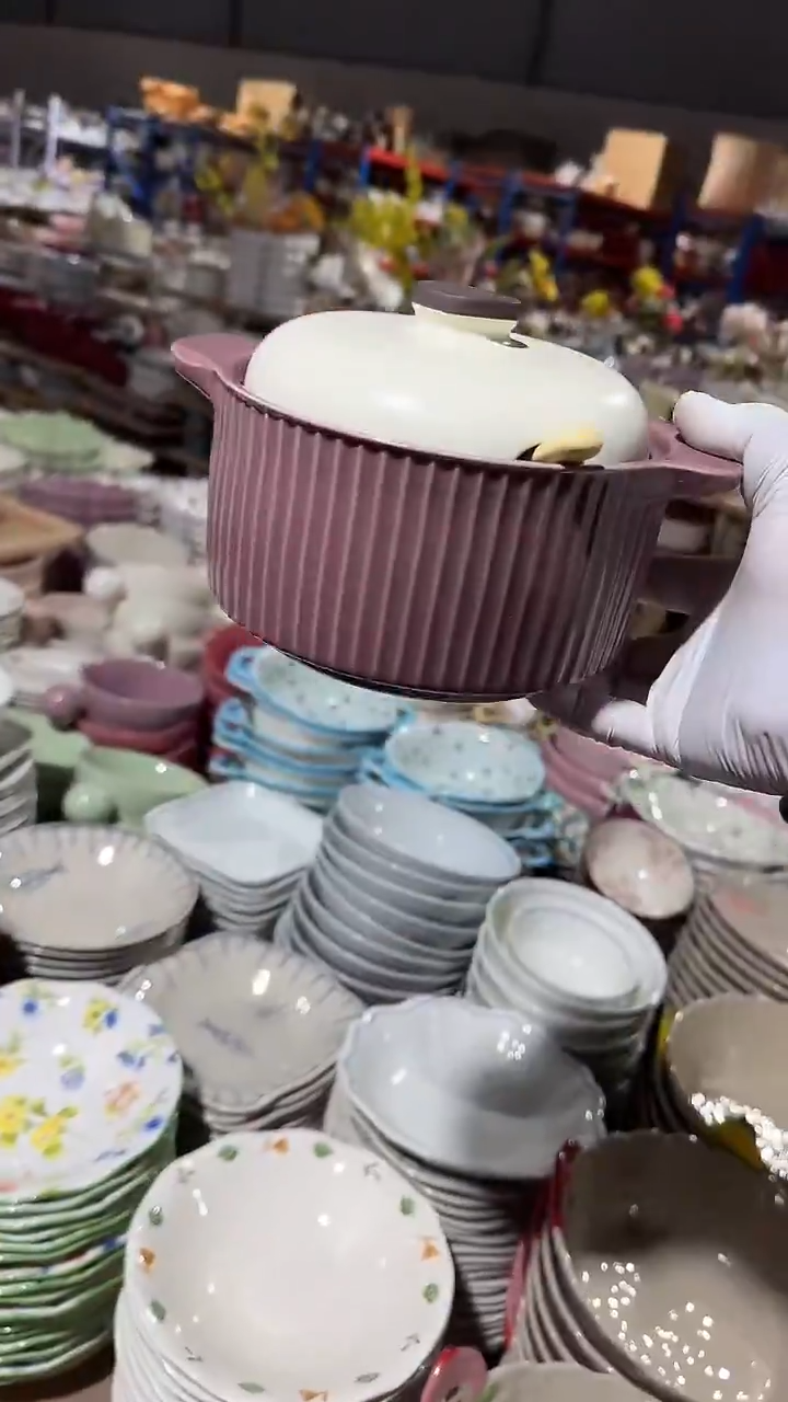 陶瓷紫色罐子带勺子微瑕 凑满20元包邮