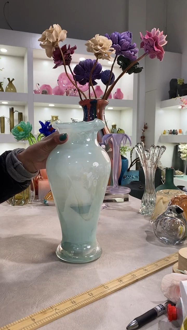 慕忆家手作琉璃花瓶微瑕