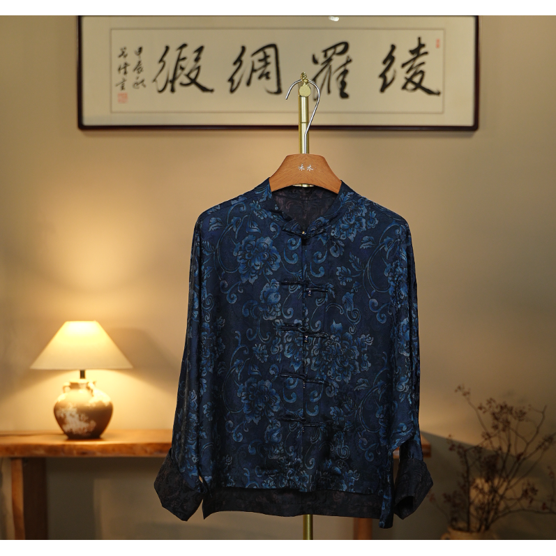 【逸尘清风-香云纱外套】新中式重工香云纱外套0408