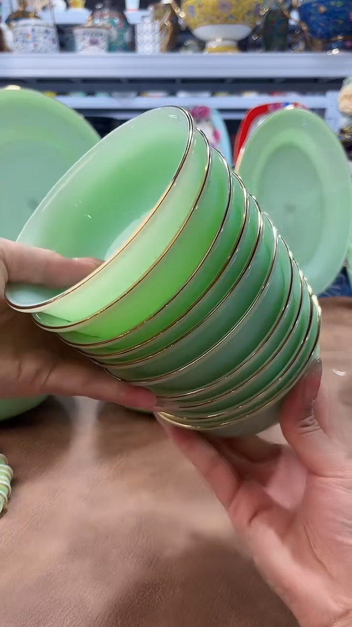 玉瓷4.5英寸饭碗10个