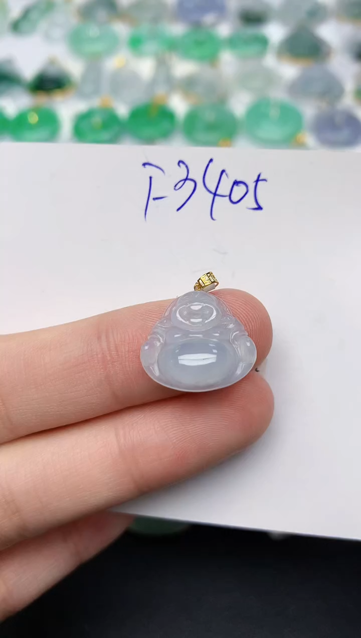 颈饰18K金镶嵌翡翠 天然缅甸A货翡翠百元以上9元证书费自理