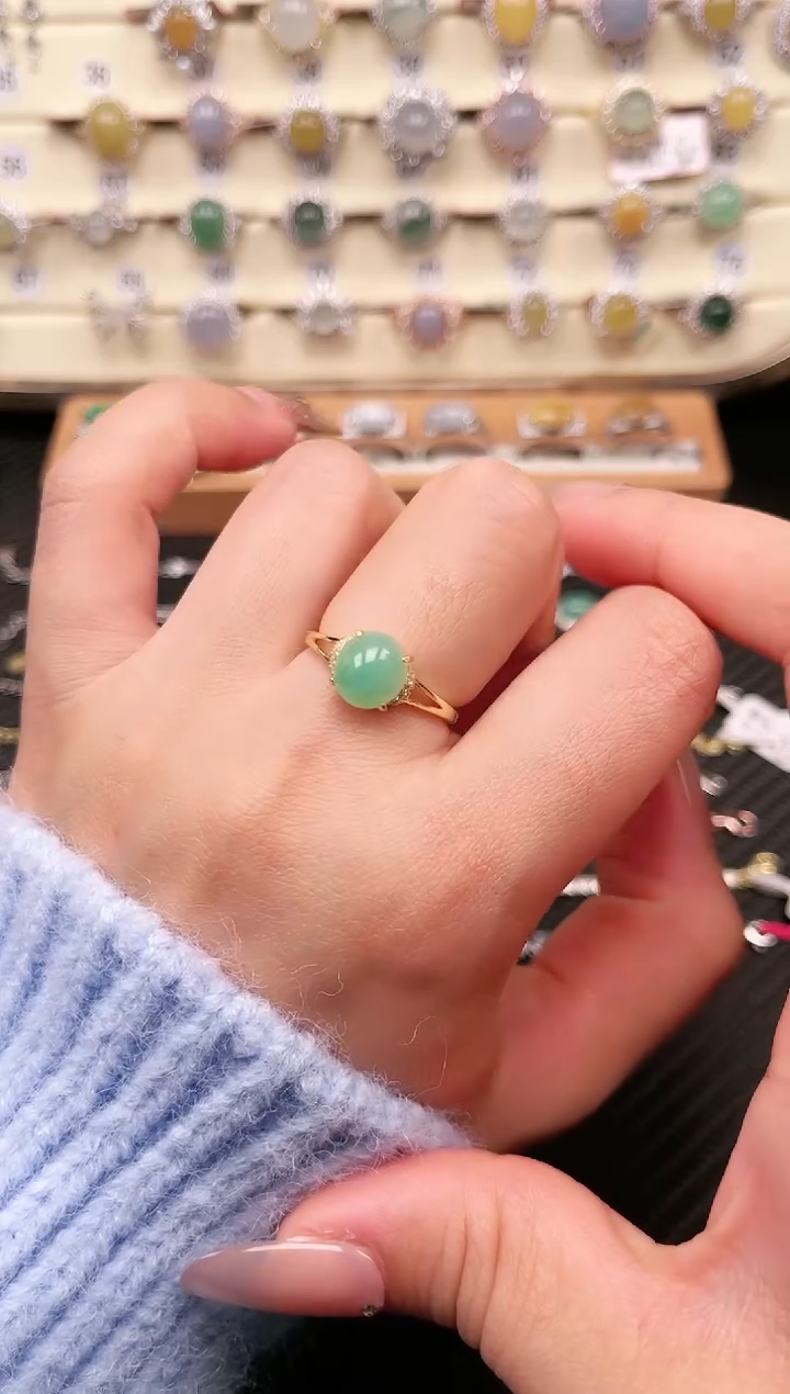 【闪购商品】翡翠戒指银S925镶嵌戒指11