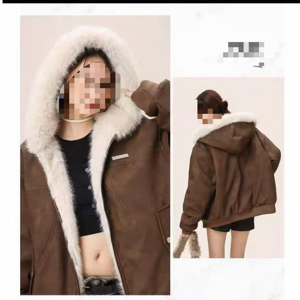 胖x  微胖大码美式连帽加厚座山雕棉服988692