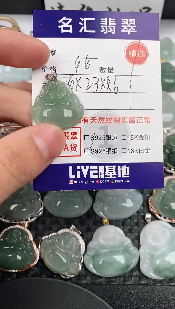 颈饰银S925镶嵌翡翠`